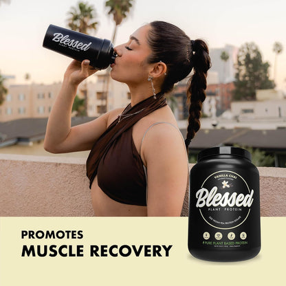 Blessed Vegan Protein Powder - Plant Based Protein Powder Meal Replacement Protein Shake, 23g of Pea Protein Powder, Dairy Free, Gluten Free, Soy Free, No Sugar Added, 30 Servings (Vanilla Chai)