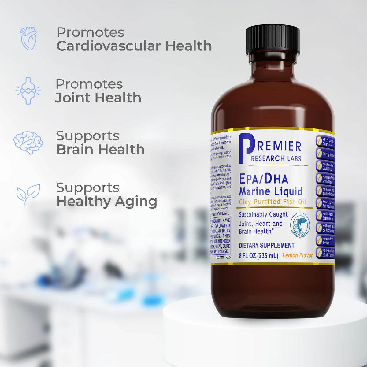 Premier Research Labs EPA/DHA Marine Liquid - Omega 3 Fish Oil Liquid, Omega 3 Liquid Fish Oil Supplement for Adults, Joint, Heart, & Brain Health Support - 8 Fl Oz Bottle Premier Research LabsBuy Supplements Australia