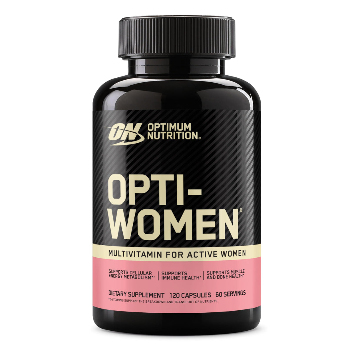 Optimum Nutrition Opti-Women, Vitamin C, Zinc and Vitamin D for Immune Support Womens Daily Multivitamin Supplement with Iron, Capsules, 120 Count