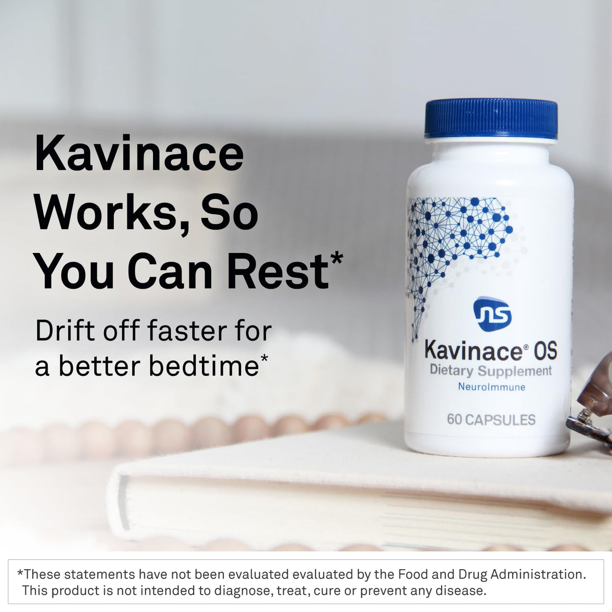 Neuroscience Kavinace OS - Sleep Aid Formula with Melatonin 5mg + L-Theanine - Nighttime Cellular Health Blend for Sleep Efficiency and Immune Support (60 Capsules) NeuroScience buy supplements Au