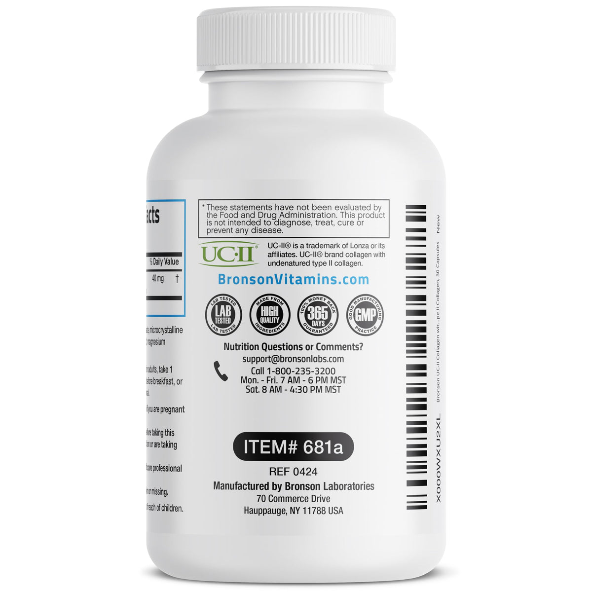 Bronson UC-II Type II Collagen with Undenatured Type II Collagen, 30 Capsules
