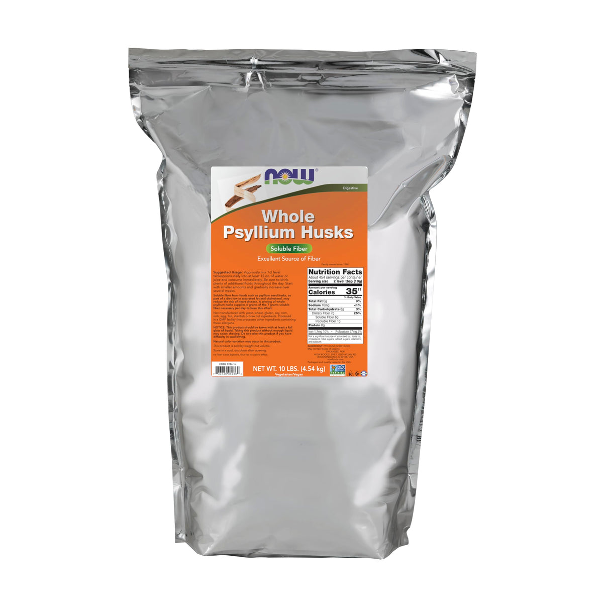 NOW Foods Supplements, Whole Psyllium Husks, Non-GMO Project Verified, Soluble Fiber, 24-Ounce