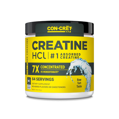 CON-CRET Creatine HCl Powder | Muscle, Cognitive, Cellular Energy Support | No Bloating or Cramps