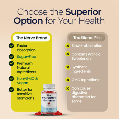 The Nerve Brand Neuropathy Support Gummies, 600 mg R Alpha Lipoic Acid Gummies with B1 B6 B12 and Lion’s Mane, Sugar Free Daily Nerve Health Supplement, 30 Day Supply The Nerve BrandBuy Supplements Australia