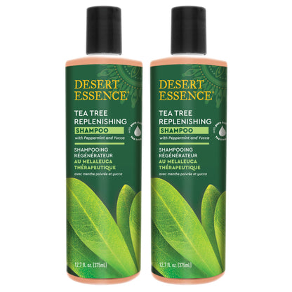 Desert Essence Tea Tree Replenishing Shampoo with Peppermint, 12.7 oz