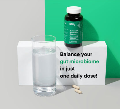 A dose of Digestive Balance-Gut Health Supplement-USDA-Kombucha, 7 Probiotic Strains and Prebiotics for Microbiome-Digestive Enzymes for Digestion