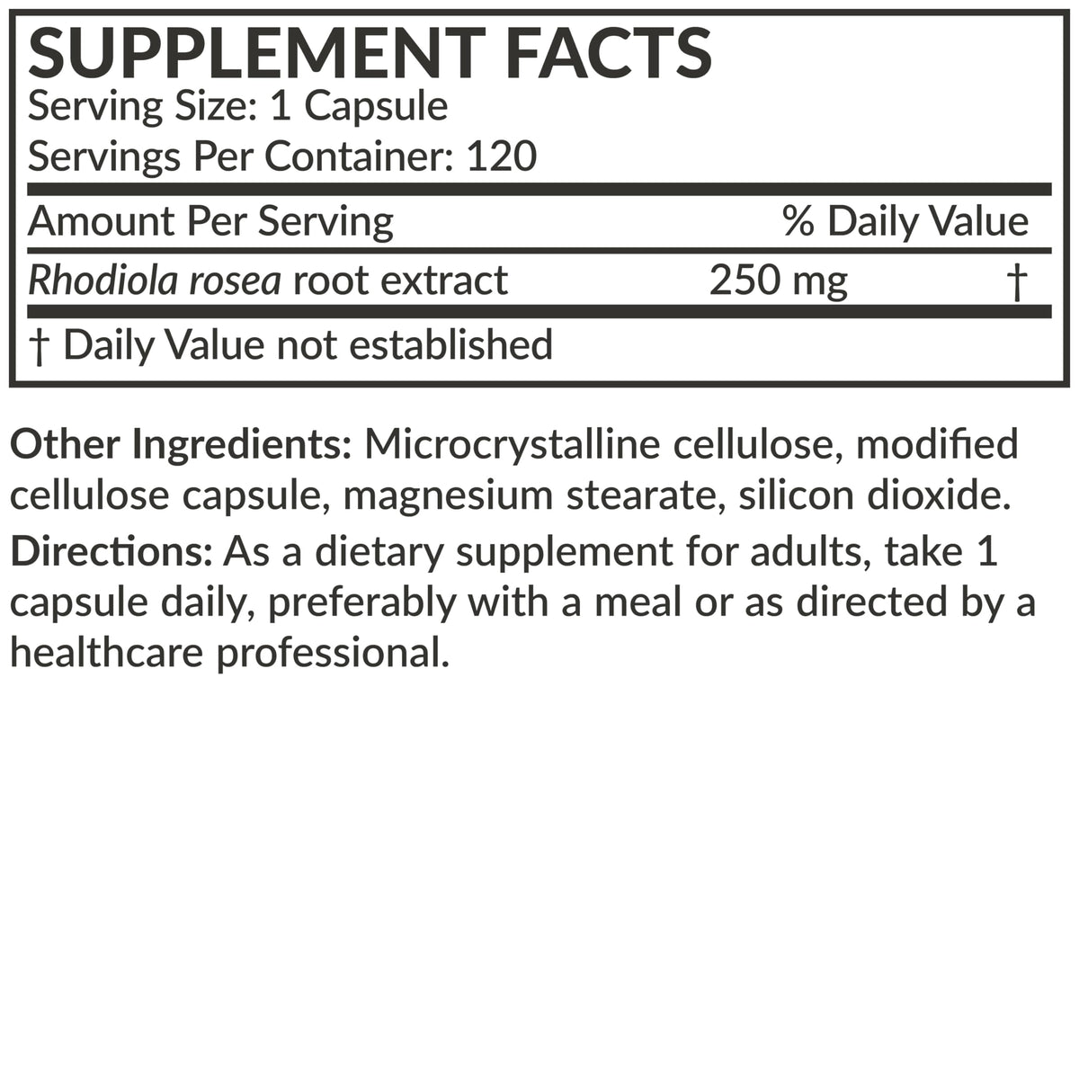 Futurebiotics Rhodiola Rosea Powder Adaptogenic Herb Vegetarian Capsules, 60 Count