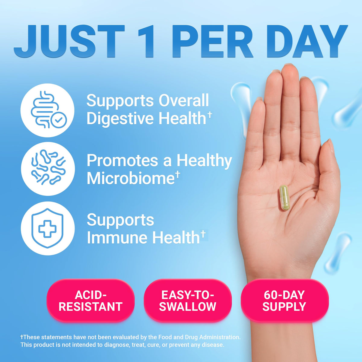 Dr. Berg Probiotic Supplement (60 Billion CFUs) - Helps Ease Occasional Constipation, Diarrhea, Gas & Bloating* - Pre and Probiotics for Digestive Health - 60 Probiotic Capsules Dr. Berg NutritionalsBuy Supplements Australia