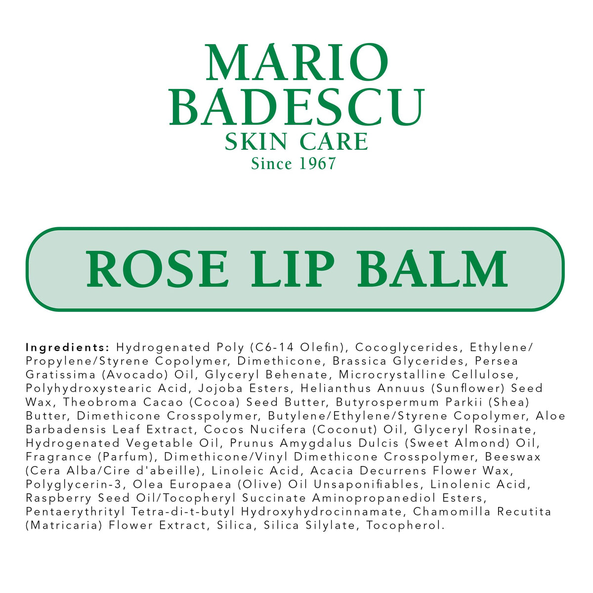 Mario Badescu Moisturizing Rose Lip Balm for Dry Cracked Lips, Infused with Coconut Oil and Shea Butter