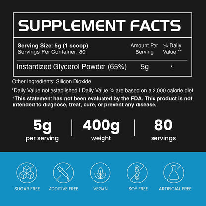 Gains in Bulk Glycerol Pre Workout Powder, Unflavored, 80 Servings