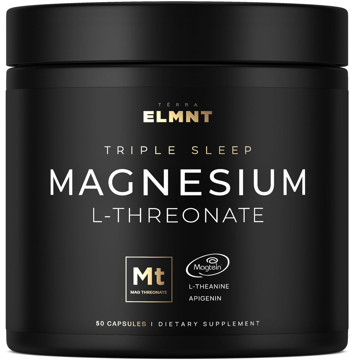 Triple Sleep Magnesium L-Threonate w. Apigenin, Theanine & Magtein Magnesium L Threonate - High Absorption Magnesium Supplement Capsules for Men and Women Magnesium Powder Pills TERRA ELMNTBuy Supplements Australia