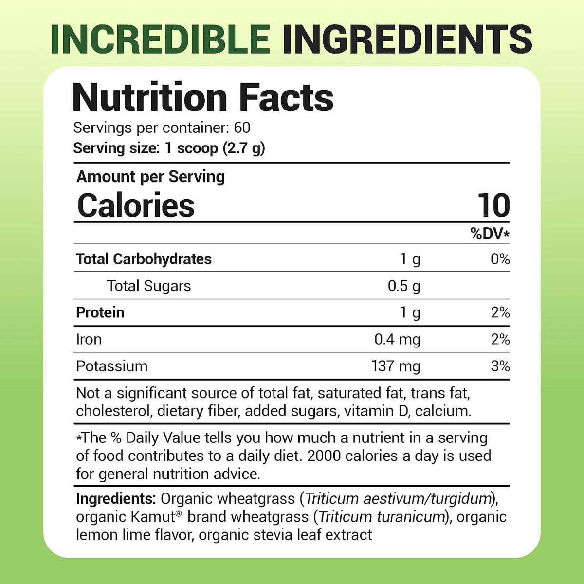 Dr. Berg USDA Certified Organic Green Powder Superfood (60 Servings) - Made with Raw Wheatgrass, Chlorophyll, Trace Minerals & Natural Enzymes - Non-GMO Green Superfood Powder - Lemon Flavor