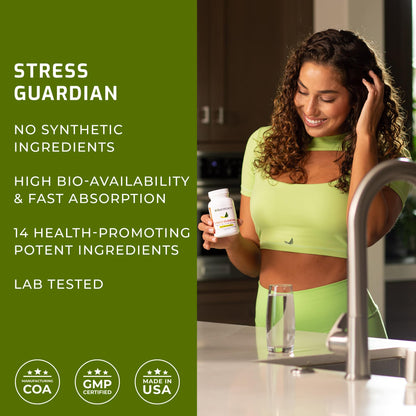 BIOptimizers Stress Guardian – Stress Relief Capsule – Rest Support Management - 90 Capsules