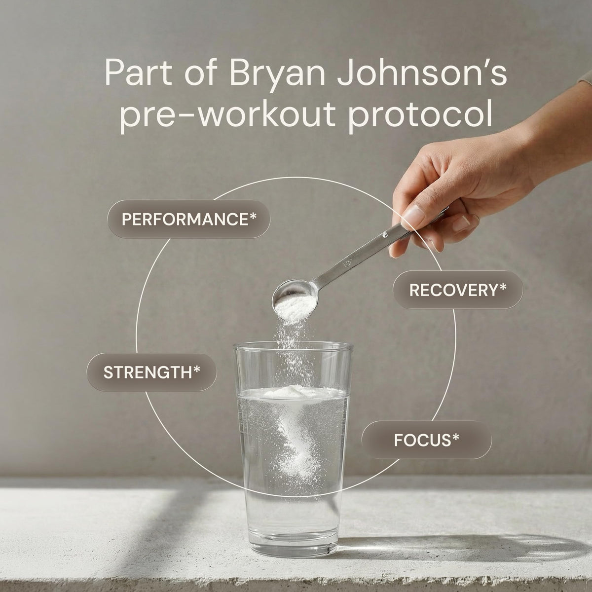Blueprint Bryan Johnson Creatine Monohydrate Powder – Amino Acid Powder - Supplement Supports Muscle Growth, Recovery, Strength & Focus – Unflavored Creatine for Women & Men – 5g Dose – 100 Servings