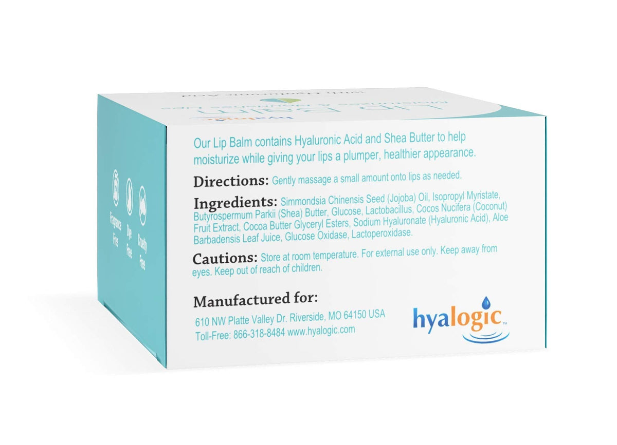 Hyalogic Episilk Hydrating Lip Balm w/Hyaluronic Acid | Dry Lips | Natural Moisturizing Lip Balm
