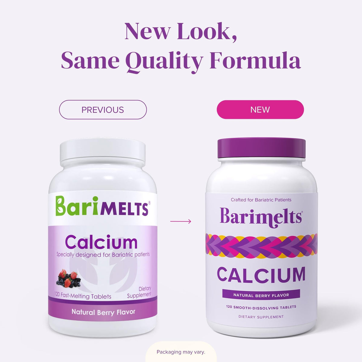 BariMelts Calcium Citrate with Vitamin D3 & Magnesium, 120 Smooth-Dissolving Tablets (1-Month Supply), Bariatric Calcium Supplements