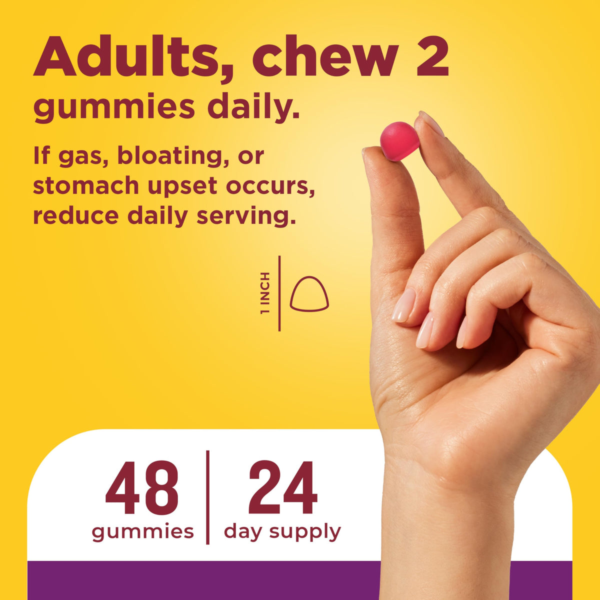Nature Made Triple-Action Biotics, Gut and Immune Health Support, Digestive Probiotics for Women and Men, Prebiotic Fiber Gummies, 48 Gummies, 24 Day Supply