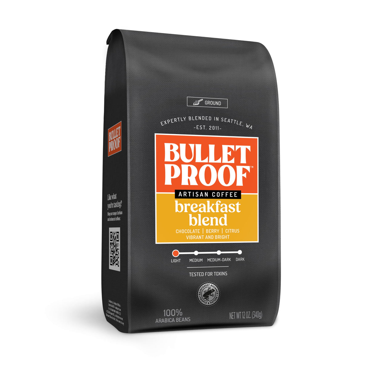 Bulletproof Original Medium Roast Ground Coffee,100% Arabica Coffee, Clean Coffee Tested for Toxins, Sustainably Sourced, 12 Ounces