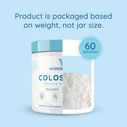 WONDERCOW Colostrum Supplement Powder for Gut Health, Immune Support & Wellness | Natural IgG Pure Whole Bovine Colostrum Superfood