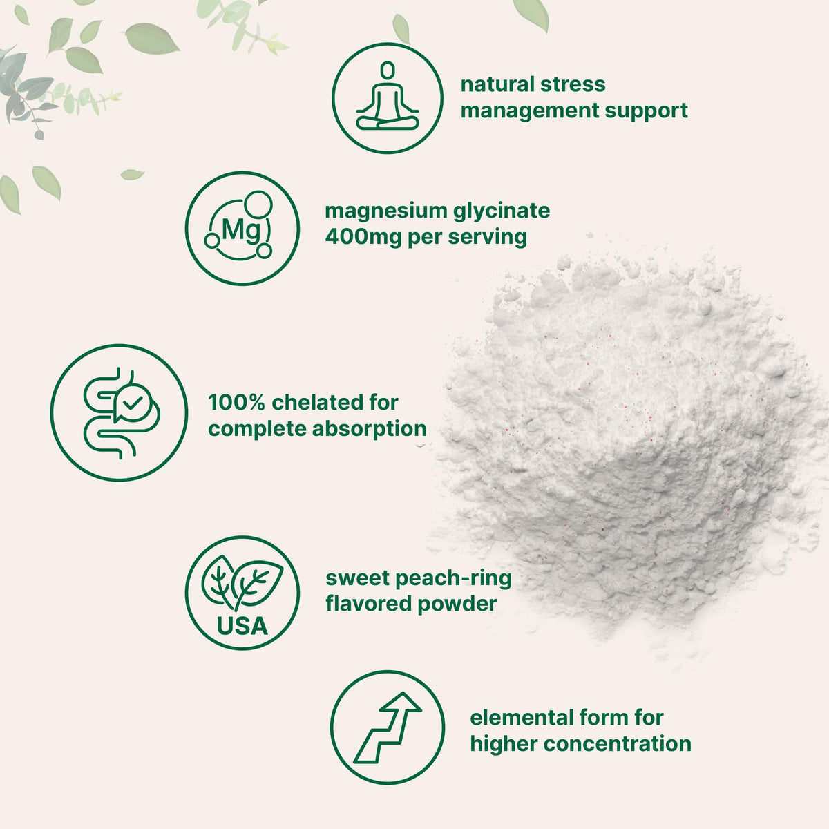 Magnesium Powder, 12oz (56 Servings) | Magnesium Glycinate Powder | Sweet Peach Ring Flavored | Sleep, Muscle, Heart & Nerve Health Support | Easily Absorbed | Non-GMO, Vegan, Sugar Free Micro IngredientsBuy Supplements Australia