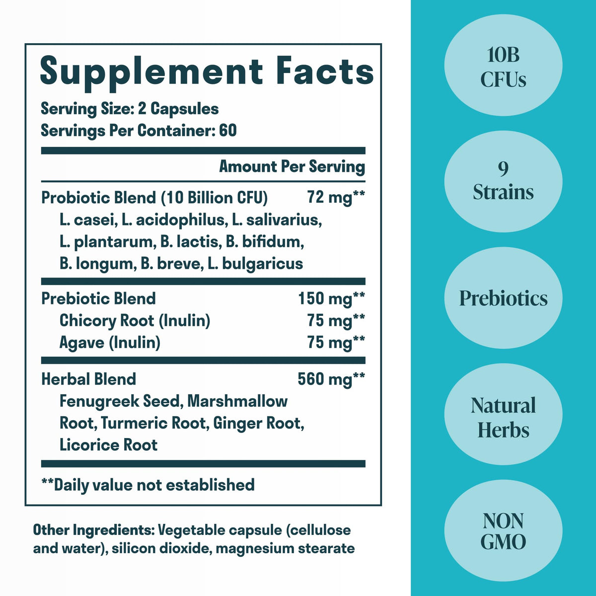 Nuven Naturals All-in-One Gut Health w/Probiotics, Prebiotics, Digestion-Supporting Herbs