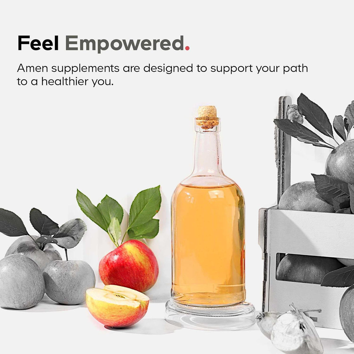 Amen Vitamin D, K2 & Zinc, Cholecalciferol D3 5000 IU, Organic Whole Food Blend with Apple, Blueberry, Cranberry, Elderberry Powder Fruits, Vegan Supplement, D3 K2 Vitamins, Non-GMO - 60 Capsules