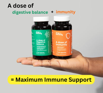 A dose of Digestive Balance-Gut Health Supplement-USDA-Kombucha, 7 Probiotic Strains and Prebiotics for Microbiome-Digestive Enzymes for Digestion