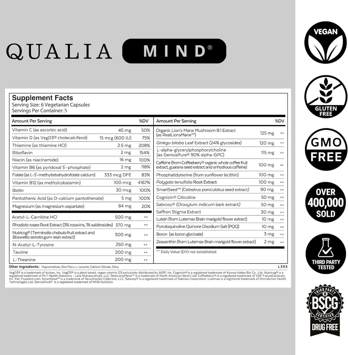 Qualia Mind — Beat Brain Fog | Doctor-Formulated Premium Brain Nourishment | Fuel Focus, Drive & Energy | 32 Ingredients Including Lion’s Mane, Cognizin™, Ginkgo & More| 2 Week Supply*