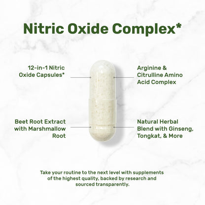 Nitric Oxide Supplement 3,000mg, 300 Capsules | 12-in-1 Complex for Men & Women – Arginine, Citrulline, Korean Red Ginseng,