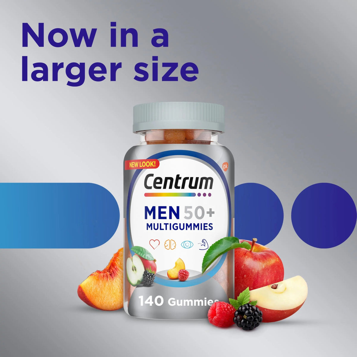 Centrum MultiGummies for Men 50 Plus, Multivitamin/Multimineral Supplement with Vitamins D3, E, B6, and B12 Centrum