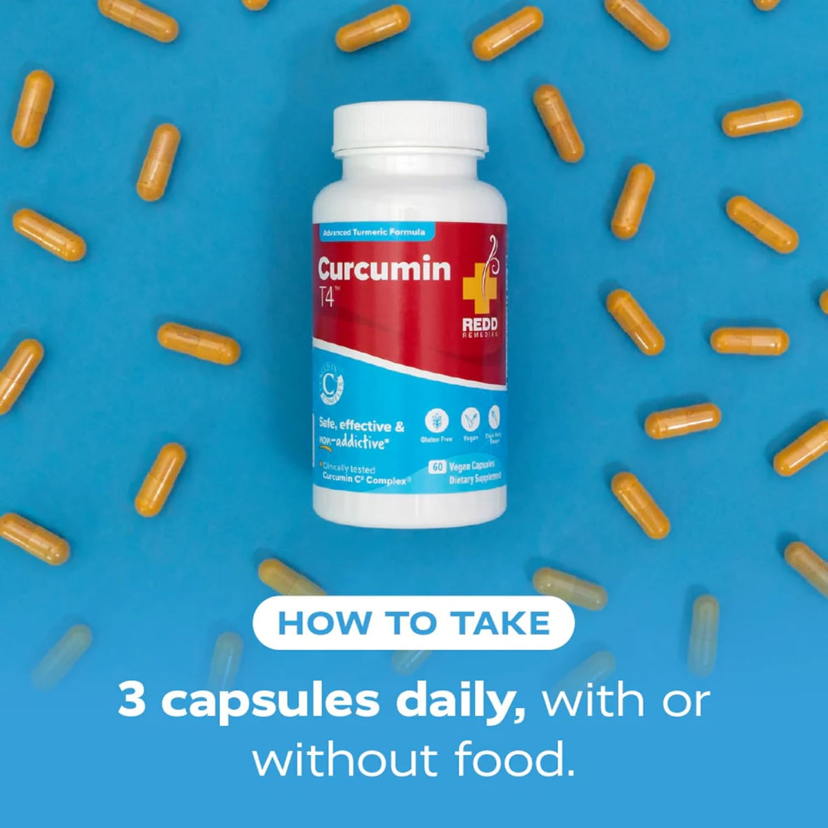 Redd Remedies, Curcumin T4, Advanced Turmeric Formula, 60 Vegan Capsules