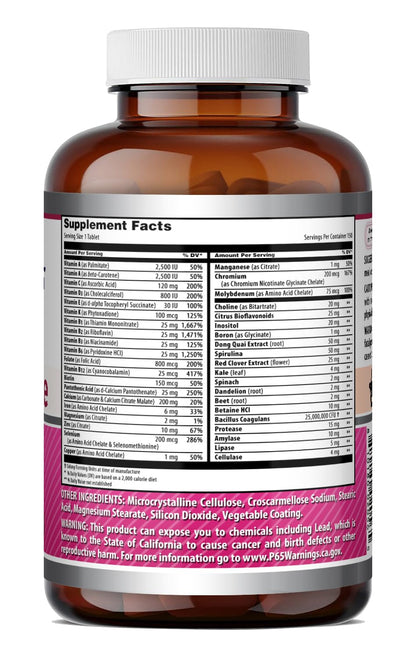 Amazing Formulas Women's One Multivitamin | Food Based | 150 Tablets, 5 Month Supply | Complete Blend of 40 Vitamins, Minerals & Probiotics Supplements | Non-GMO | Gluten-Free | Made in USA Amazing Nutrition buy supplements Au