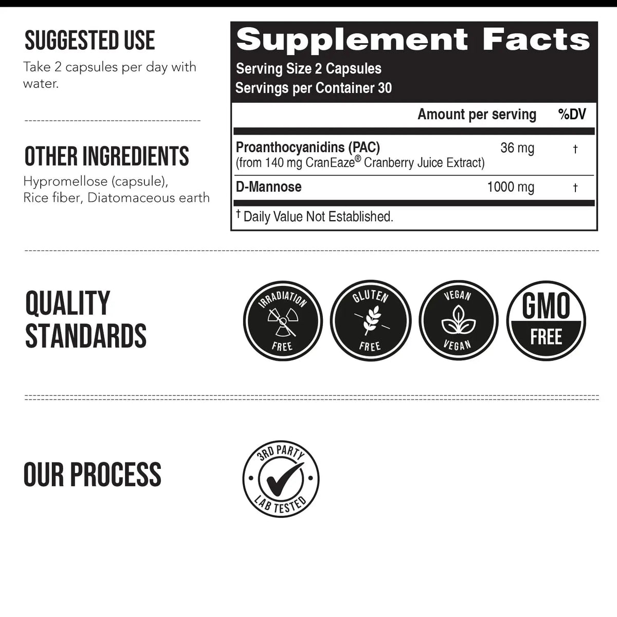 CranEaze®: Cranberry Juice Extract Plus D-Mannose – 36 mg PAC, 100% Soluble PAC - Supports Urinary Tract Health – Most Effective Cranberry Pills for Women, UTI Cranberry Supplement - 60 Capsules Triquetra HealthBuy Supplements Australia