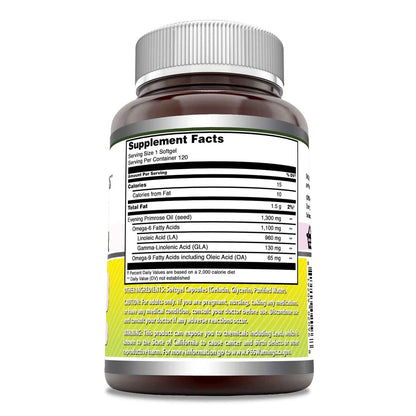 Amazing Formulas Evening Primrose Oil 1300mg, 10% GLA, Softgels Supplement | Hexane Free Cold Pressed Oil | Non-GMO | Gluten Free (250 Count)