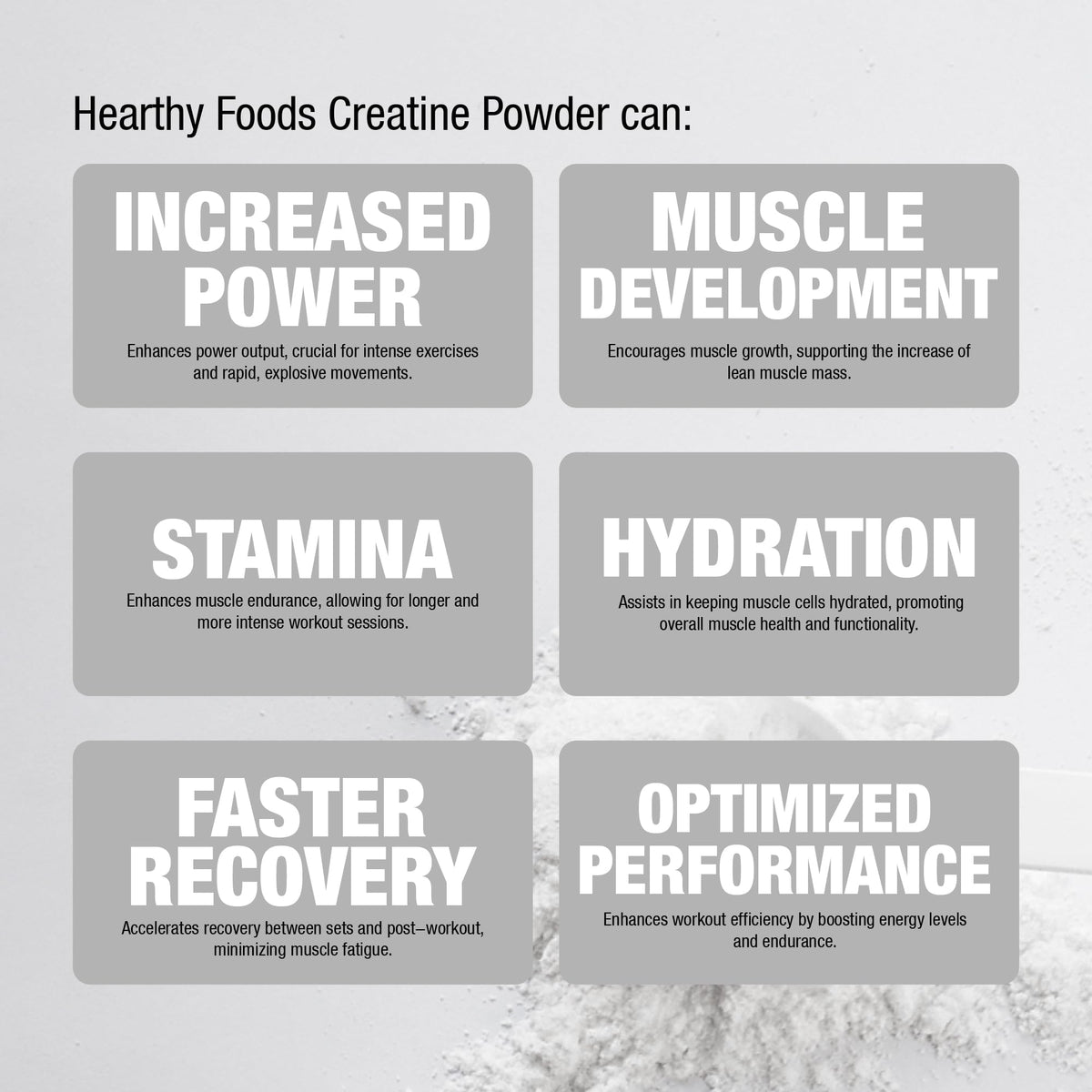 HEARTHY FOODS Creatine Monohydrate Micronized Powder 500G - 100 Servings, 5000mg Per Serving (5g) - for Men & Women Muscle Growth