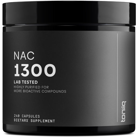 Toniiq 1300mg NAC - 4 Month Supply - Min. 98%+ Tested Purity - Ultra High Strength Bioavailable NAC Cysteine Supplement - 240 Vegetarian N Acetyl Cysteine