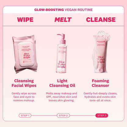 The Face Shop Rice Water Bright Foaming Facial Cleanser with Ceramide, Gentle Face Wash for Hydrating & Moisturizing,