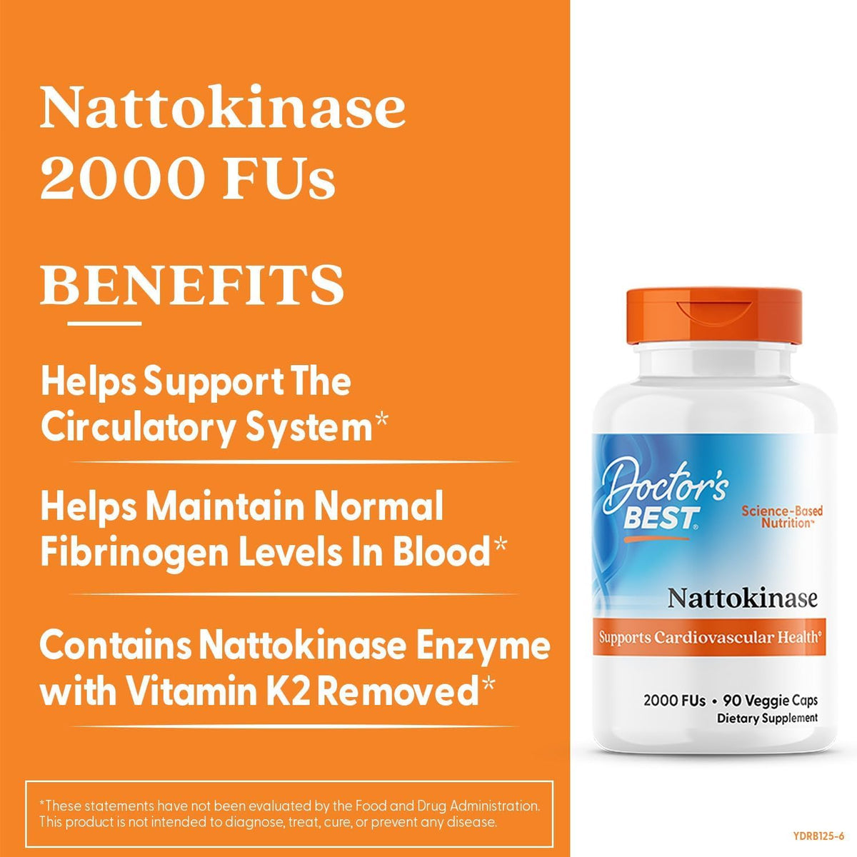Doctor's Best Nattokinase, Non-GMO, Vegan, Gluten Free, 270 Veggie Caps