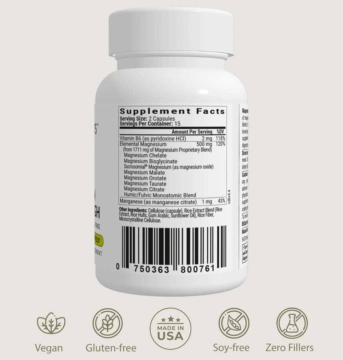 BiOptimizers Magnesium Breakthrough 4.0, (30 Capsules) & Mushroom Breakthrough Powder (Salted Caramel, 15 Servings) - Natural Sleep and Brain Superfood & Supplement Bundle