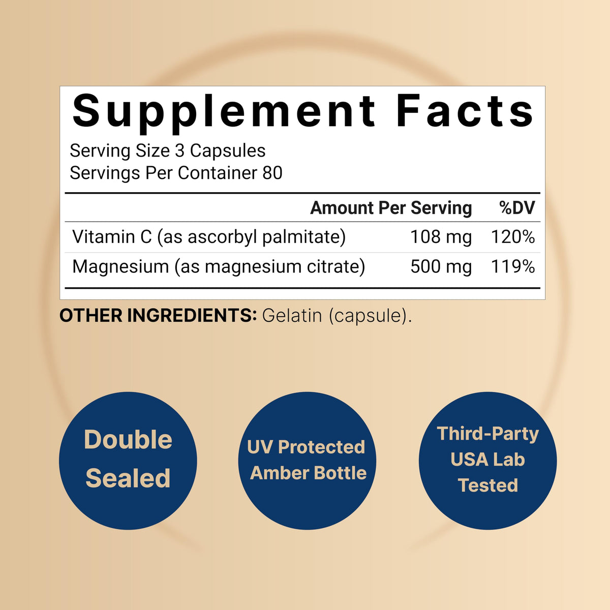 NatureBell Pure Magnesium Citrate 500mg per 3 Capsules Serving Size, 240 Capsules per Bottle