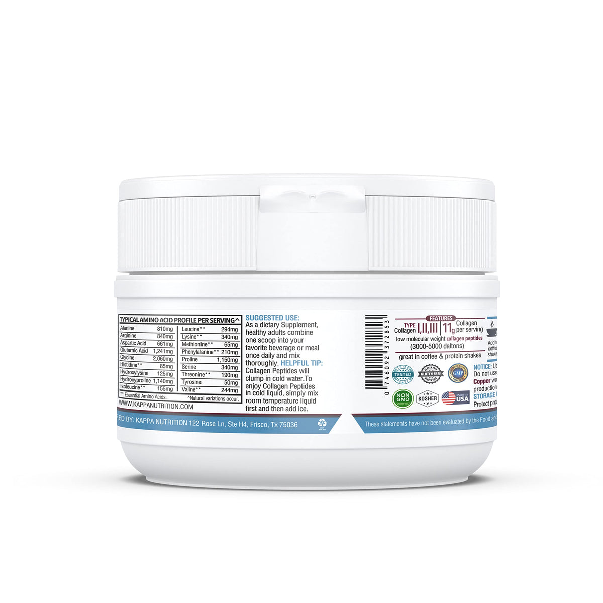 KAPPA NUTRITION Collagen Type I, II, III, 6 Billion Probiotic Acid Resistance, Hyaluronic Acid, Vitamin C, Biotin, Copper and MCT Oil, Beautiful Hair, Nails, & Skin, Collagen Peptides 9 in 1 (11.9oz) KAPPA NUTRITIONBuy Supplements Australia