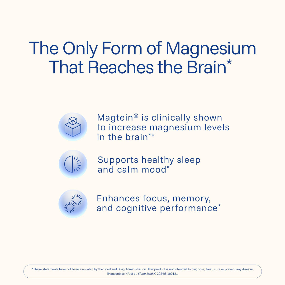 Magnesium L-Threonate Supplement (Magtein), 90 Capsules | Clinically Supported for Brain Health | Optimize Learning, Memory & Focus | 3rd Party Tested (3 Pack)