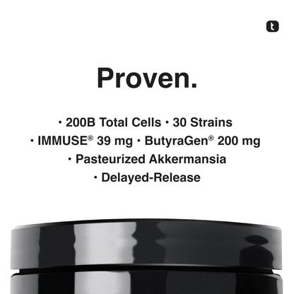 Toniiq Prebiotics and Probiotics – 200B CFU Synbiotic with Postbiotics IMMUSE® & ButyraGen® – 30 Strains for Gut & Digestive Health – Shelf-Stable