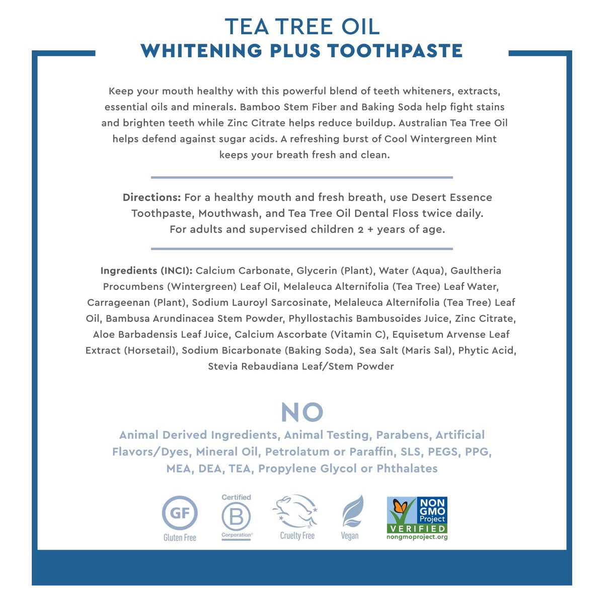 Desert Essence Tea Tree Oil Whitening Plus Toothpaste, 6.25 oz