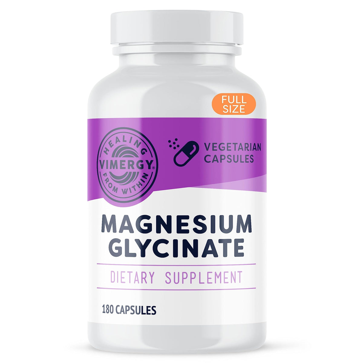 VIMERGY Magnesium Glycinate – Stress Support – Chelated to Avoid Tummy Upset*– Promotes Heart Health & Energy*– Kosher, Vegan Gluten-Free – 180 Caps VimergyBuy Supplements Australia