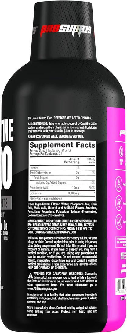 ProSupps L-Carnitine 3000 Stimulant Free Liquid Shots (31 Servings, Berry) and Mr. Hyde Signature Series Pre-Workout Energy Powdered Drink (30 Servings, Blue Razz) Bundle