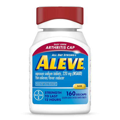 Aleve Gelcaps with Easy Open Arthritis Cap, Naproxen Sodium, Medication for Arthritis Pain, 160 Count AleveBuy Supplements Australia