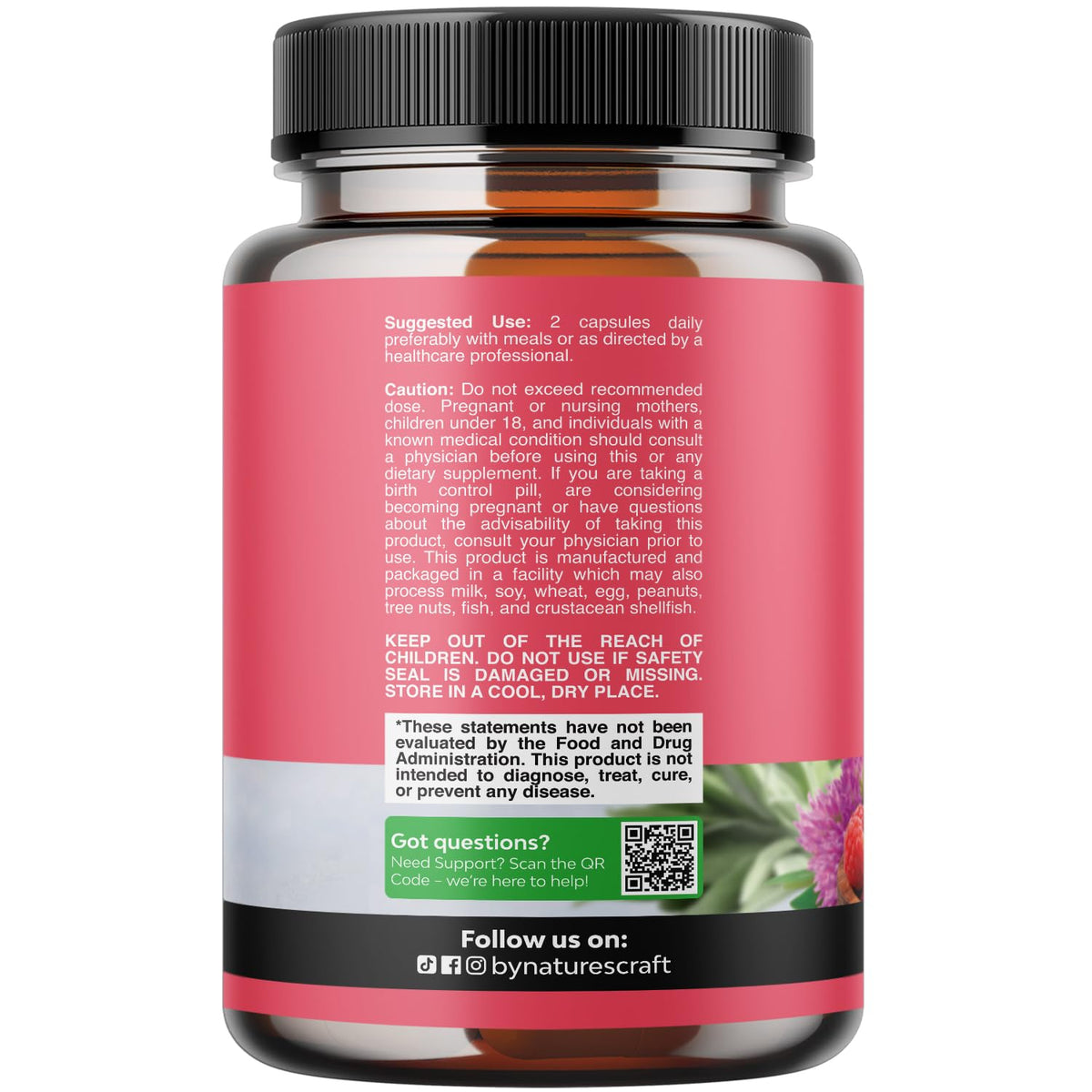 Natures Craft Complete Herbal Menopause Supplement for Women - Female Hormone Balance Capsules for Night Sweats Hot Flashes & Mood Swings with Dong Quai