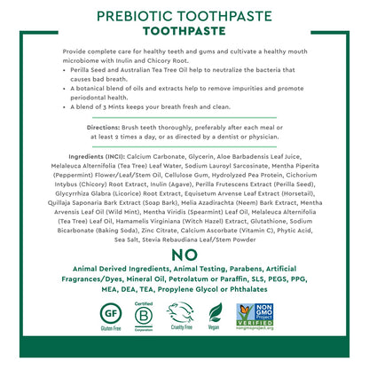 Desert Essence Prebiotic Mint Toothpaste, Fluoride Free, 6.25 oz