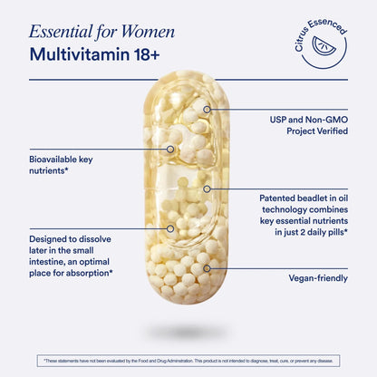 Ritual Multivitamin for Women 18+ with Vitamin D3 for Immune Support*, Vegan Omega 3 DHA, B12, Iron Ritual
